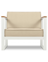 Tahiti udendørs lounge havestol i stål og polyester B90 x D85 cm - Hvid/Beige