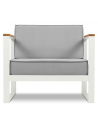 Tahiti udendørs lounge havestol i stål og polyester B90 x D85 cm - Hvid/Grå
