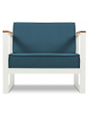 Tahiti udendørs lounge havestol i stål og polyester B90 x D85 cm - Hvid/Blå