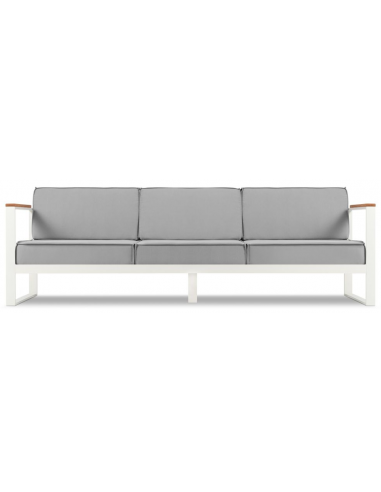 Tahiti udendørs loungesofa i stål og polyester B246 x D85 cm - Hvid/Grå