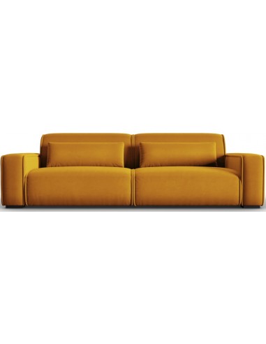 Se Lina 4-personers sofa i velour B248 cm - Guld hos Lepong.dk