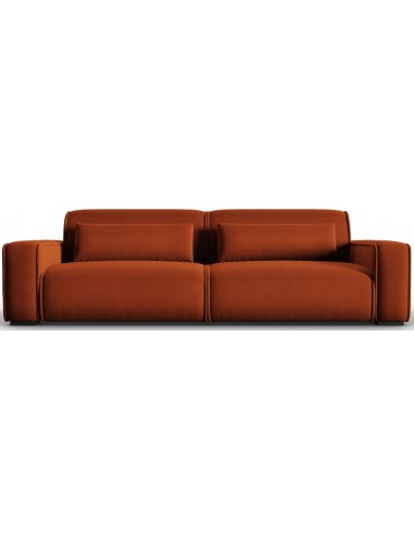 Se Lina 4-personers sofa i velour B248 cm - Murstensrød hos Lepong.dk