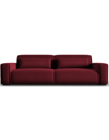 Se Lina 4-personers sofa i velour B248 cm - Bordeaux hos Lepong.dk