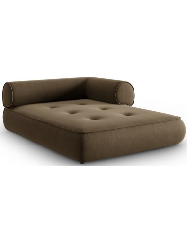 Billede af Lily højrevendt daybed i chenille 188 x 144 cm - Gråbrun