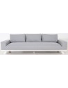 Easey loungesofa i aluminium og sunbrella quick dry polyester 255 x 95 cm - Hvid/Lysegrå