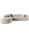 Chiara venstrevendt chaiselong sofa i velour B259 x D155 cm - Sort/Beige