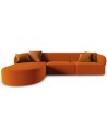 Chiara venstrevendt chaiselong sofa i velour B259 x D155 cm - Sort/Terracotta