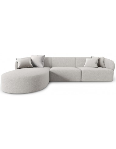 Billede af Chiara venstrevendt chaiselong sofa i chenille B259 x D155 cm - Sort/Sølvgrå