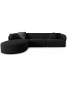 Chiara venstrevendt chaiselong sofa i chenille B259 x D155 cm - Sort/Sort melange