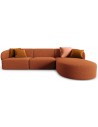 Chiara højrevendt chaiselong sofa i chenille B259 x D155 cm - Sort/Terracotta
