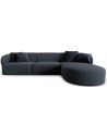 Chiara højrevendt chaiselong sofa i chenille B259 x D155 cm - Sort/Blå melange