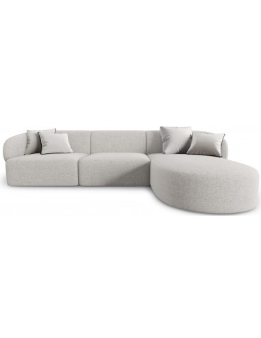 Billede af Chiara højrevendt chaiselong sofa i chenille B259 x D155 cm - Sort/Sølvgrå