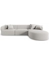 Chiara højrevendt chaiselong sofa i chenille B259 x D155 cm - Sort/Sølvgrå