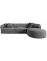 Chiara højrevendt chaiselong sofa i chenille B259 x D155 cm - Sort/Mørkegrå melange