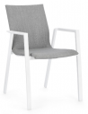 4 x Havestole med armlæn i aluminium og olefin/textilene H83 cm - Hvid/Lysegrå