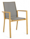 4 x Havestole med armlæn i aluminium og textilene H88 cm - Sennepsgul