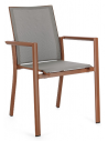 4 x Havestole med armlæn i aluminium og textilene H88 cm - Terracotta