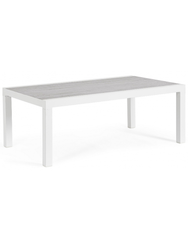 Billede af Lounge havebord i aluminium og keramik 120 x 70 cm - Hvid/Grå