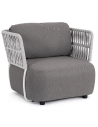 Palmer Lounge havestol i aluminium og olefin B92 cm - Grå/Hvid