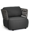 Palmer Lounge havestol i aluminium og olefin B92 cm - Charcoal/Mørkegrå