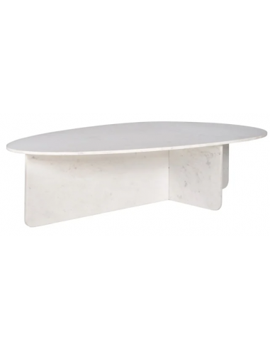 Se Brandon sofabord i marmor H40 x Ø170 x 95 cm - Hvid marmor hos Lepong.dk