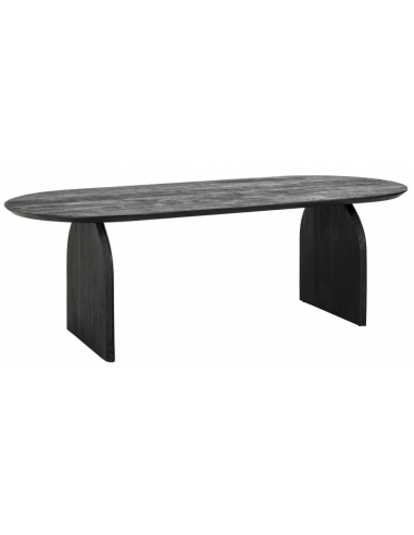 Se Hudson ovalt spisebord i mangotræ 235 x 100 cm - Sort hos Lepong.dk