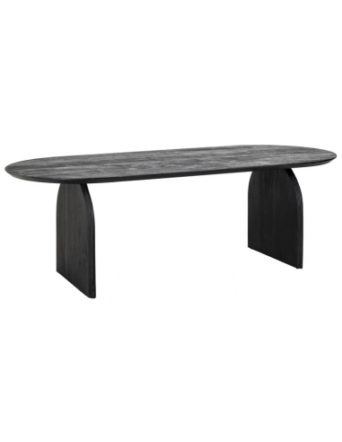 Se Hudson ovalt spisebord i mangotræ 200 x 100 cm - Sort hos Lepong.dk