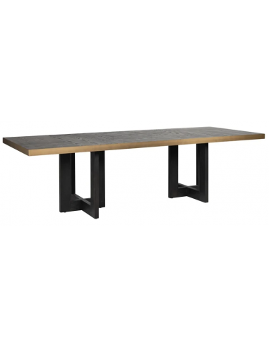 Se Cambon spisebord i stål og egetræsfinér 320 x 110 cm - Børstet bronze/Mørk kaffebrun hos Lepong.dk
