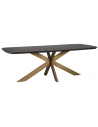 Cambon spisebord i stål og egetræsfinér 280 x 110 cm - Børstet bronze/Mørk kaffebrun