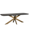 Cambon spisebord i stål og egetræsfinér 230 x 100 cm - Børstet bronze/Mørk kaffebrun