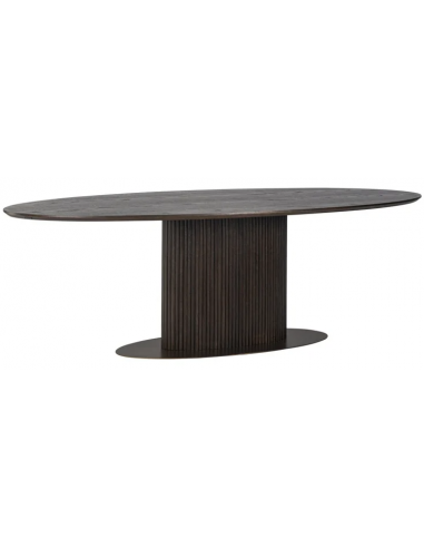 Se Luxor spisebord i jern og egetræsfinér 300 x 120 cm - Mørkebrun hos Lepong.dk