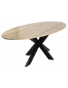 Avalon ovalt spisebord i jern og travertin 230 x 115 cm - Sort/Travertin