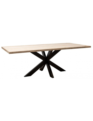 Se Avalon spisebord i jern og travertin 230 x 100 cm - Sort/Travertin hos Lepong.dk