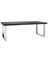 Blackbone spisebord i egetræsfinér og stål 220 x 100 cm - Sølv/Rustik sort