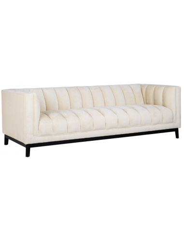 Se Beaudy 3-personers sofa i chenille B230 cm - Sort/Hvid hos Lepong.dk