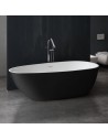 Fritstående badekar i solid stone 171 x 85 cm - Mat hvid/Mat sort