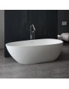 Fritstående badekar i solid stone 185 x 83 cm - Blank hvid