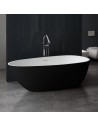 Fritstående badekar i solid stone 185 x 83 cm - Mat hvid/Mat sort
