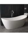 Fritstående badekar i solid stone 185 x 78,5 cm - Blank hvid