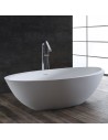 Fritstående badekar i solid stone 190 x 100 cm - Mat hvid