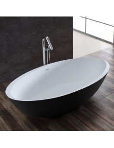 Fritstående badekar i solid... 2