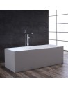 Fritstående badekar i solid stone 175 x 73 cm - Mat hvid