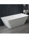 Fritstående væg badekar i solid stone 180 x 85 cm - Mat hvid