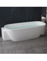 Fritstående væg badekar i solid stone 185 x 81 cm - Mat hvid