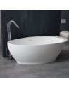 Fritstående badekar i solid stone 180 x 104 cm - Blank hvid
