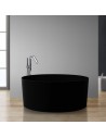 Fritstående rundt badekar i solid stone Ø150 cm - Mat sort
