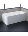 Fritstående hjørne badekar i solid stone 156 x 70 cm - Mat hvid