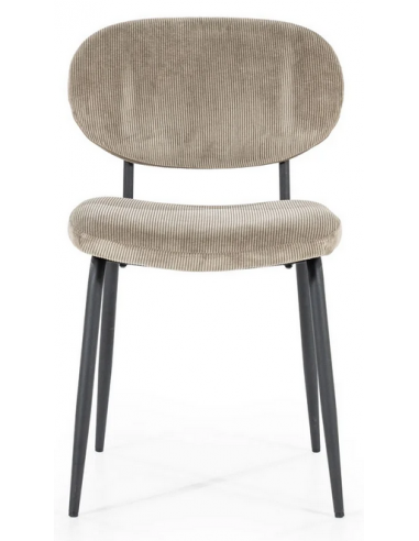 Billede af Cosmo spisebordsstol i metal og fløjl H80 cm - Sort/Taupe