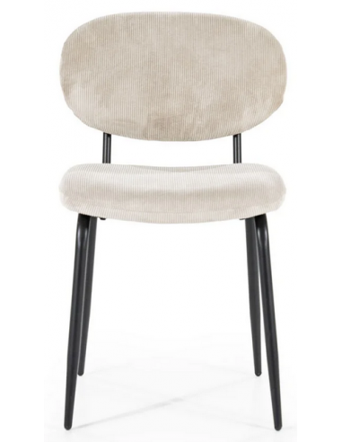 Billede af Cosmo spisebordsstol i metal og fløjl H80 cm - Sort/Beige