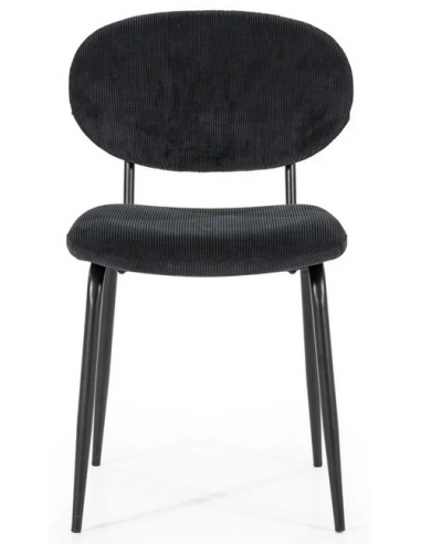 Billede af Cosmo spisebordsstol i metal og fløjl H80 cm - Sort/Sort
